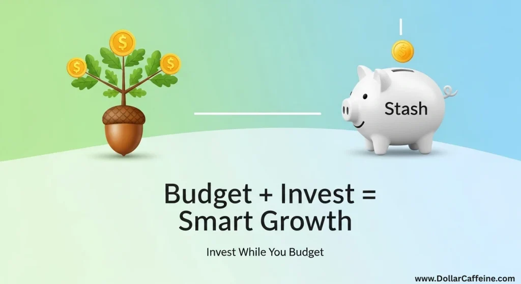 An image combining a money tree and a piggy bank, representing the concept of budgeting and investing for smart financial growth.