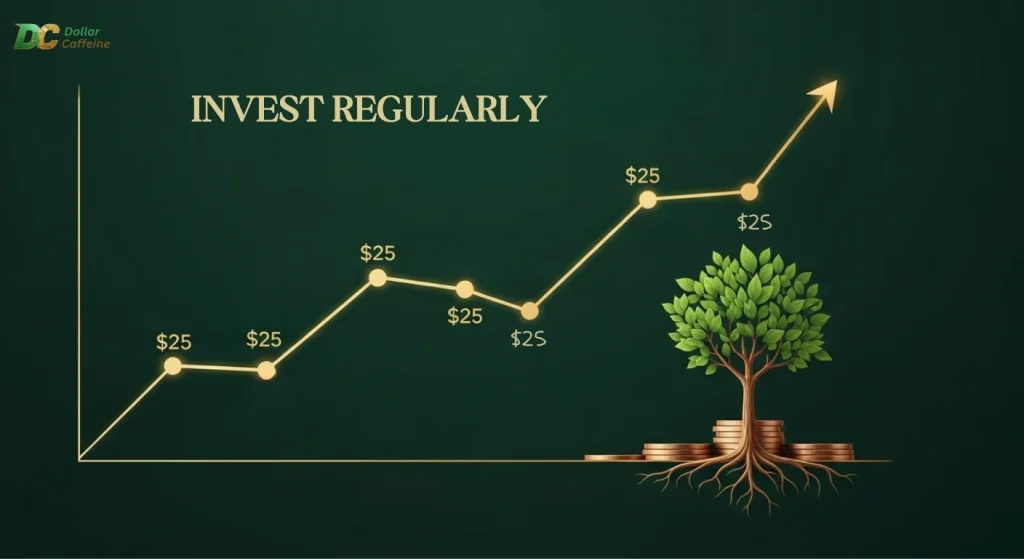 A chart demonstrating the growth of regular investments, highlighting the power of consistency.