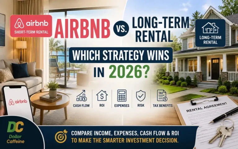 Airbnb vs long-term rental comparison in 2026 showing cash flow, ROI, expenses, and investment strategy analysis for real estate investors.