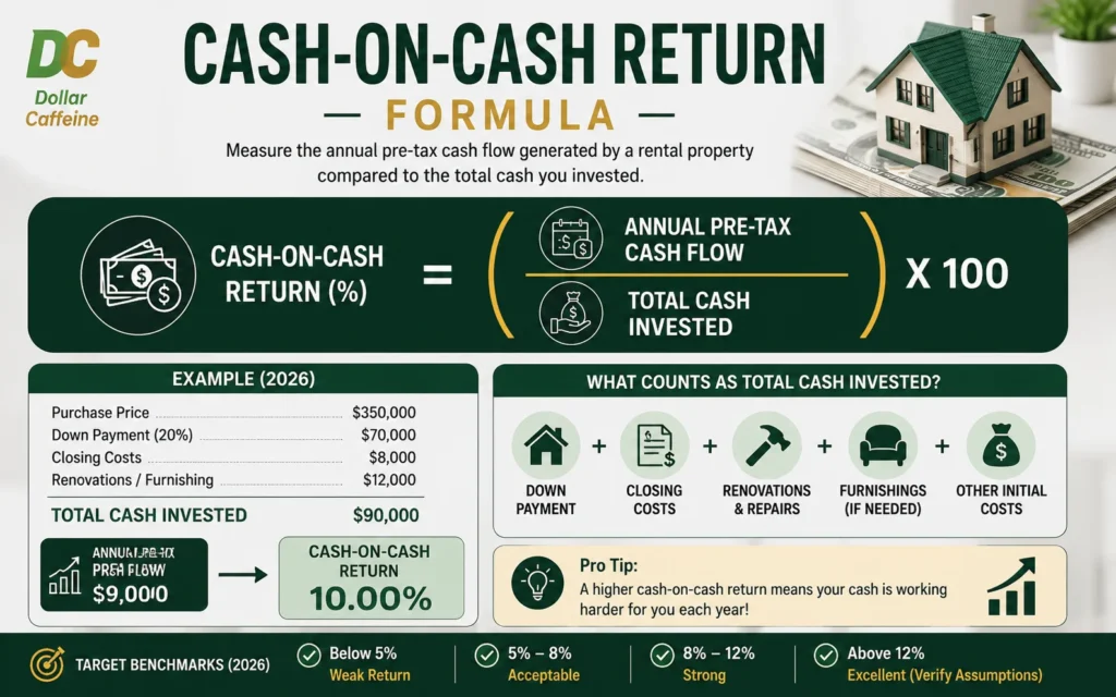 Cash-on-Cash Return formula example