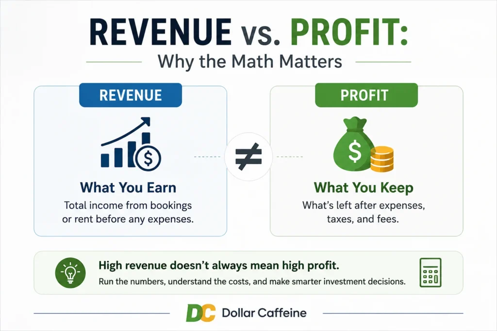 Airbnb vs long-term rental revenue vs profit