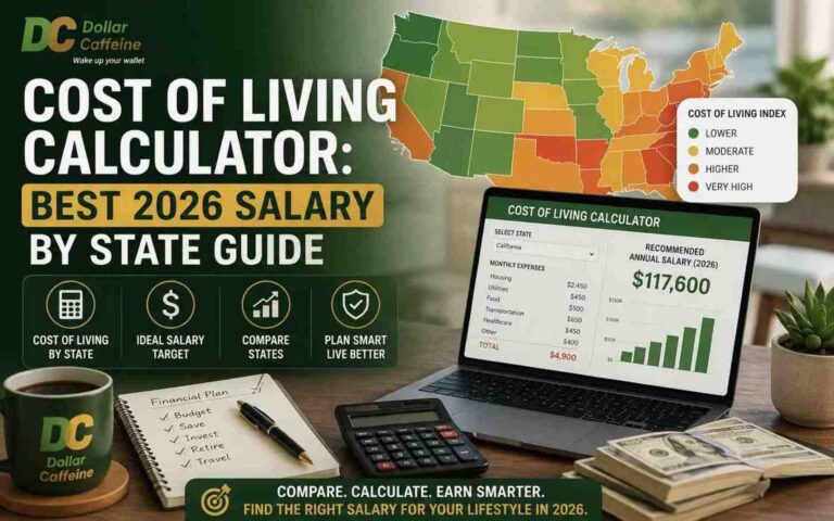 A financial map and cost of living calculator illustrating the cost of living by state for 2026.
