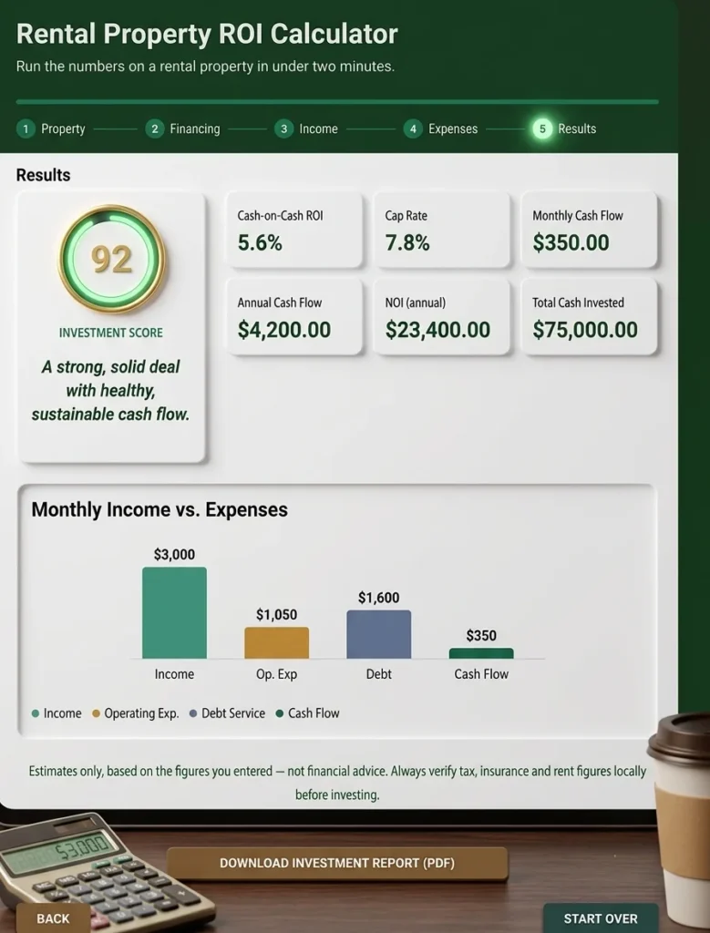 How to use a rental property calculator to analyze a deal in 5 minutes.